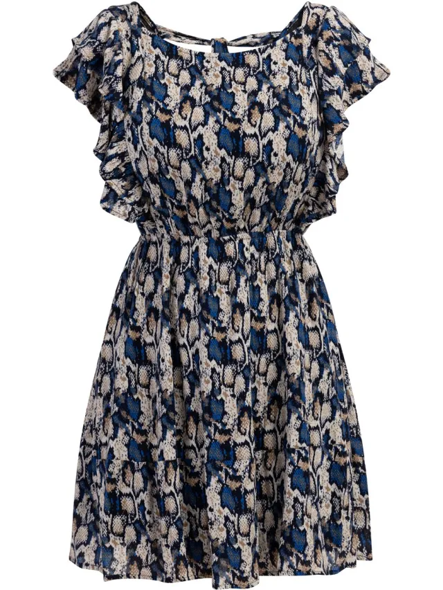 Faina Jurk Blauw Veelkleurig