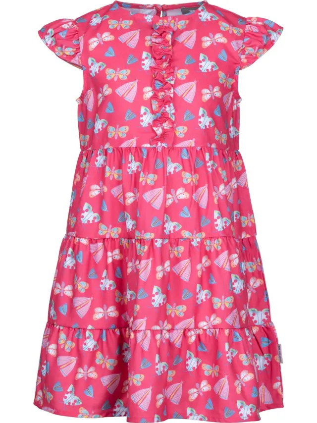 Trespass Casual jurk met subtiele vlinders voor meisjes (Aardbei) Rood