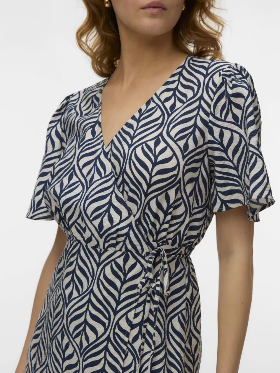 Vero Moda wikkel-/overslagjurk donkerblauw donkerblauw/beige, foto 5