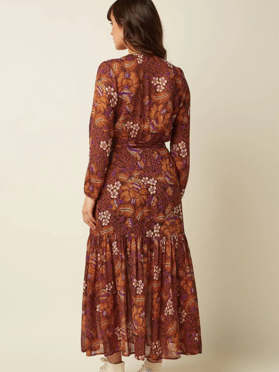 King Louie maxi jurk met print - bruin, foto 4