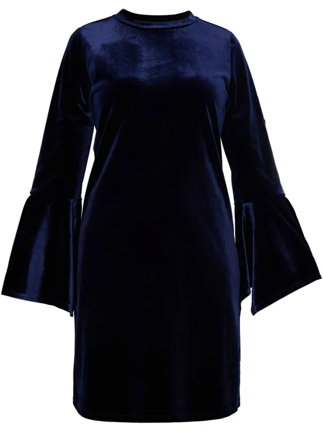 Usha Fluwelen mini-jurk marine