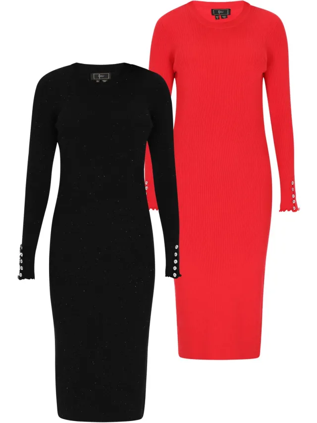Mo dress 2-Pack zwart rood