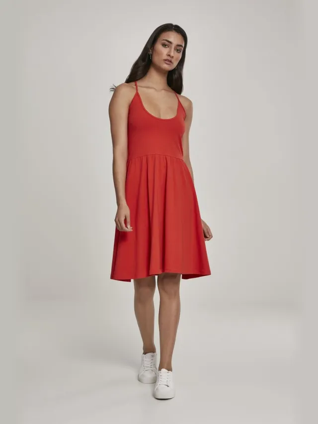 Urban Classics Spaghetti Dames Mini-jurk - zwart