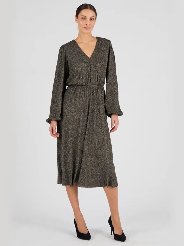 Damart Lamé wikkeljurk - Dames - Goudkleur - 40