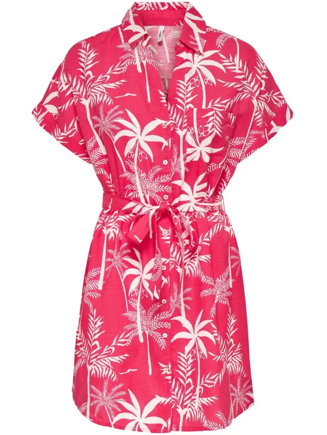 Only Blousejurk ONLJAKIRI Linnen Korte jurk Cloud Dancer 1