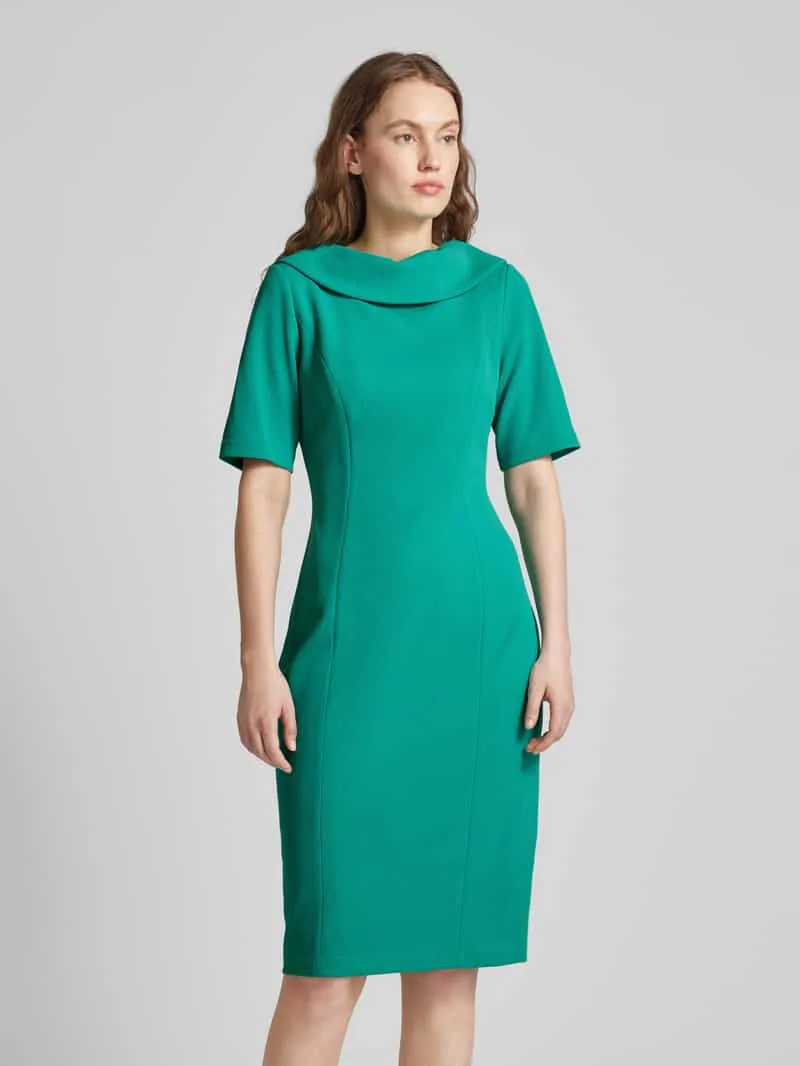 Adrianna Papell Knielange cocktailjurk in effen design Groen