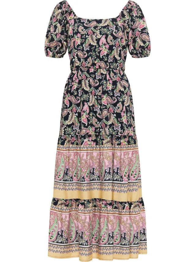 Usha Midi-jurk met paisleyprint navy veelkleurig