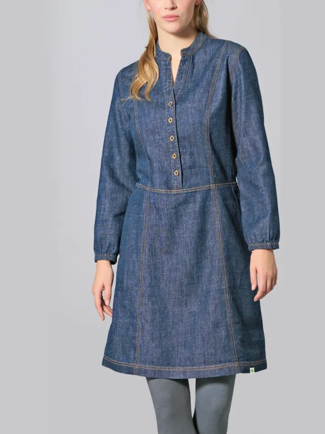 HempAge dames vegan Spijkerjurk Denim Dress Indigo Blauw