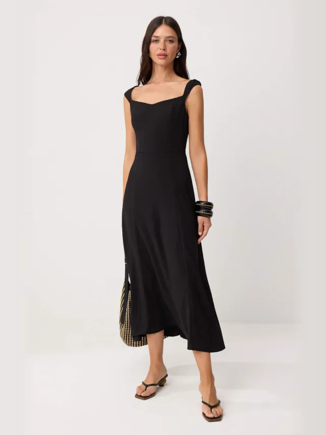 Trendyol TRENDYOLMİLLA Dames Zwart Effen Maxi Mouwloos Slipjurken