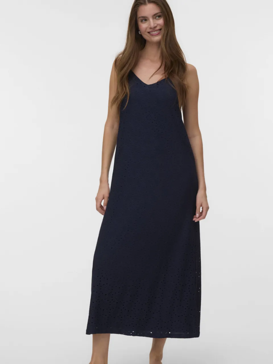 Vero Moda midi jurk marineblauw