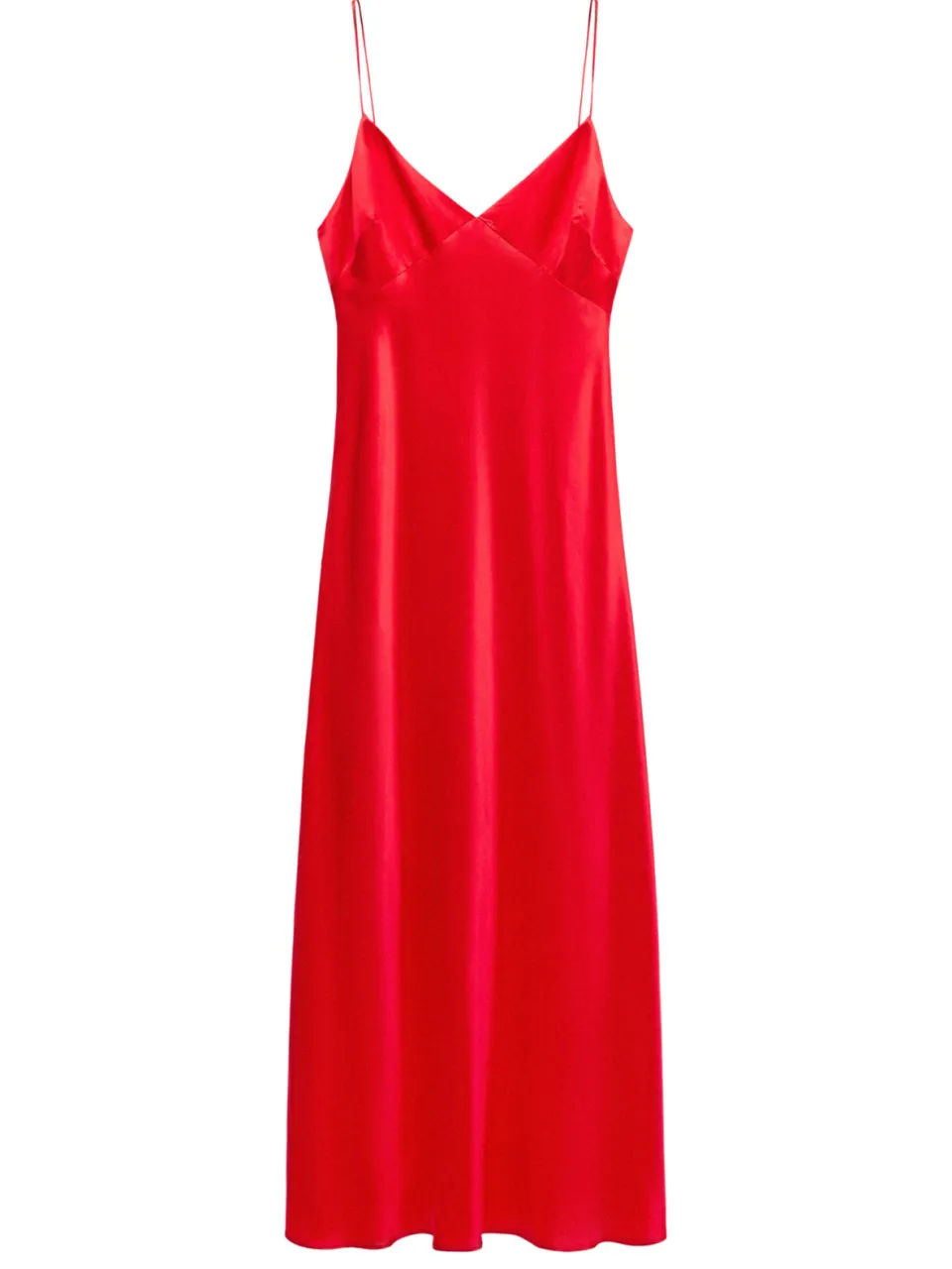 Mango satijnen jurk met zijde - rood, foto 2