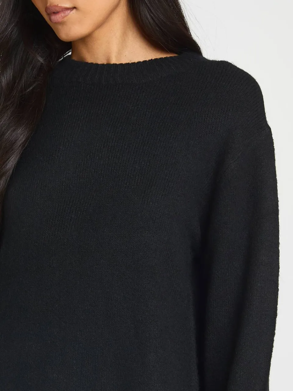boohoo Dames Tall Gebreide Mini-jurk Met Ronde Hals En Uitlopende Mouwen zwart, foto 4