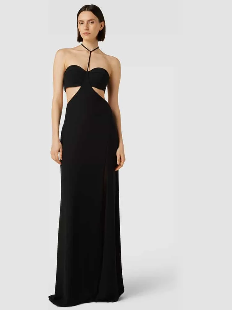 Vera Wang Avondjurk met halter, model 'VALORVIRGIL' Zwart