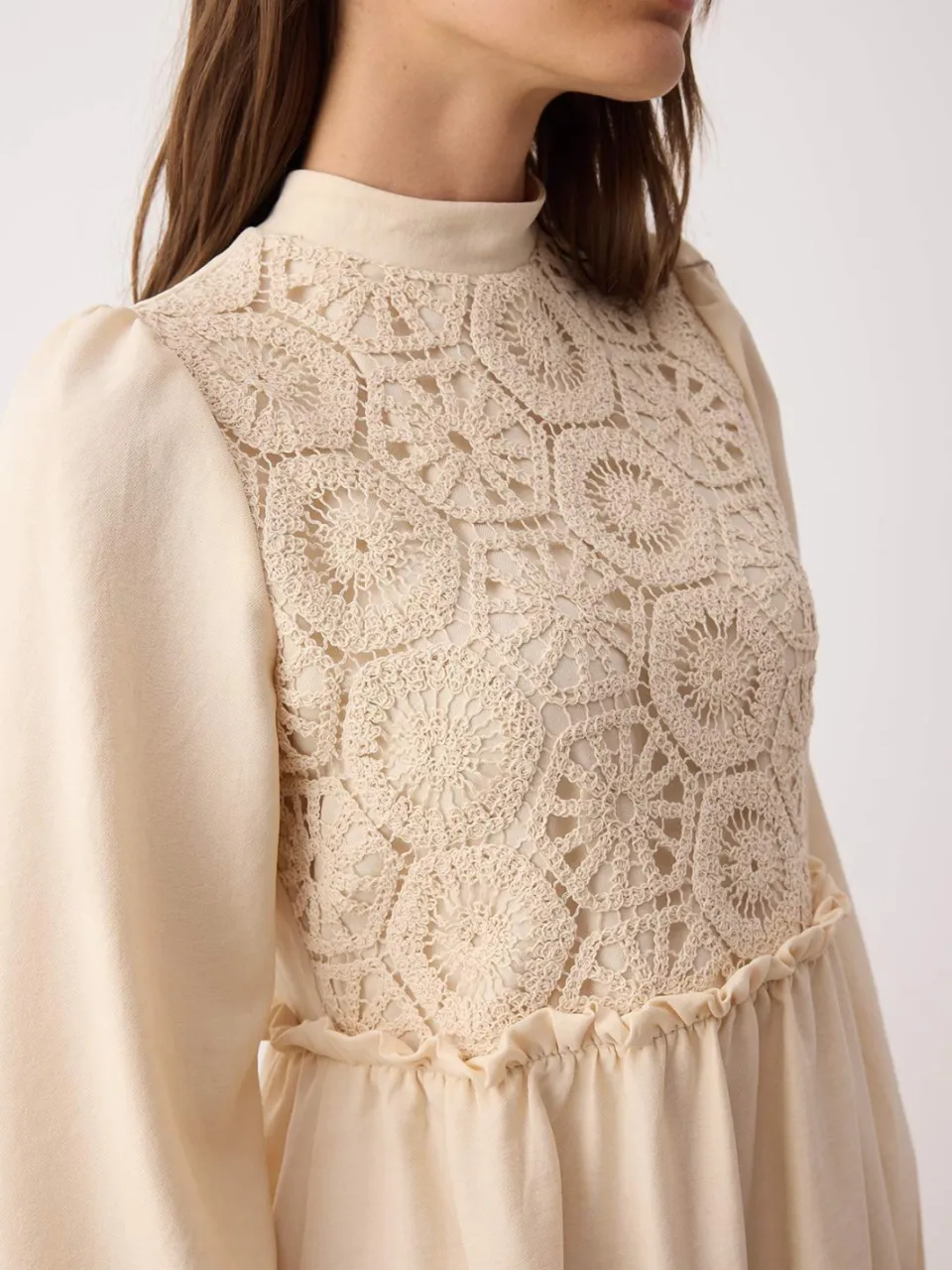 Trendyol Modest Dames Ecru Maxi Lang Casual A-lijn Modest Jurken, foto 2