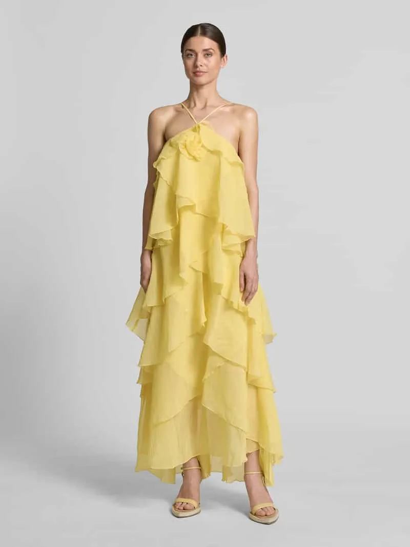Vero Moda Maxi-jurk met 3d-ruchedetails model 'DELILAH' Lichtgeel
