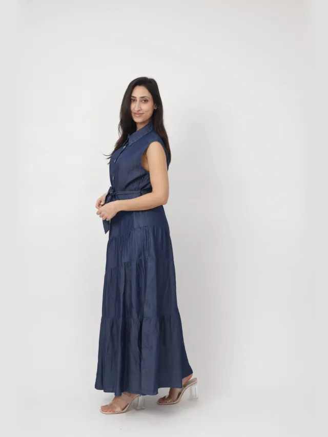 Elara Maxikleid Dunkelblau