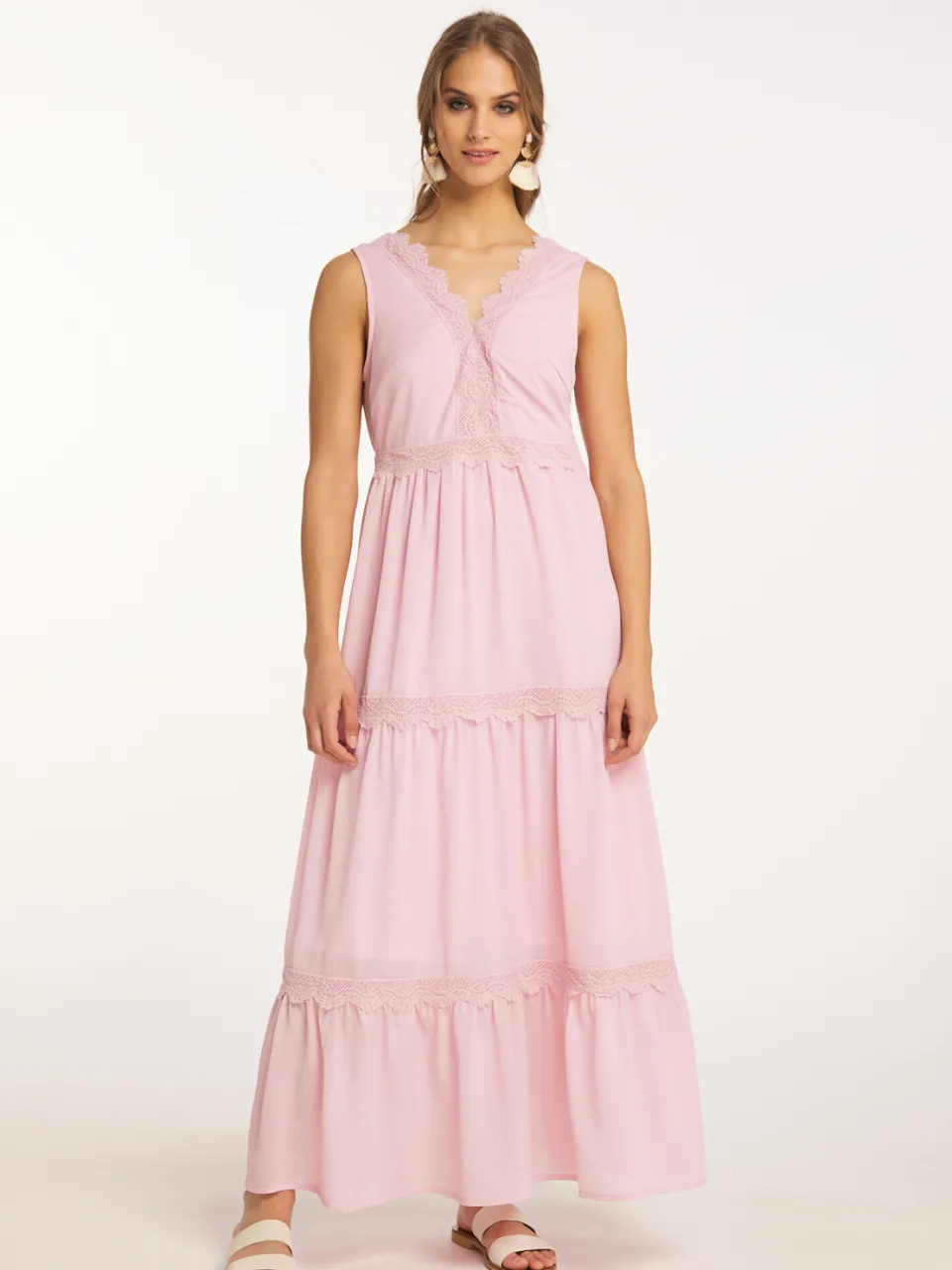 IZIA spaghetti jurk maxi gaya Roze