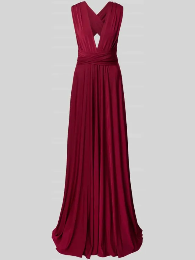 Rose Avenue maxi-jurk met diepe v-hals bordeaux, foto 2