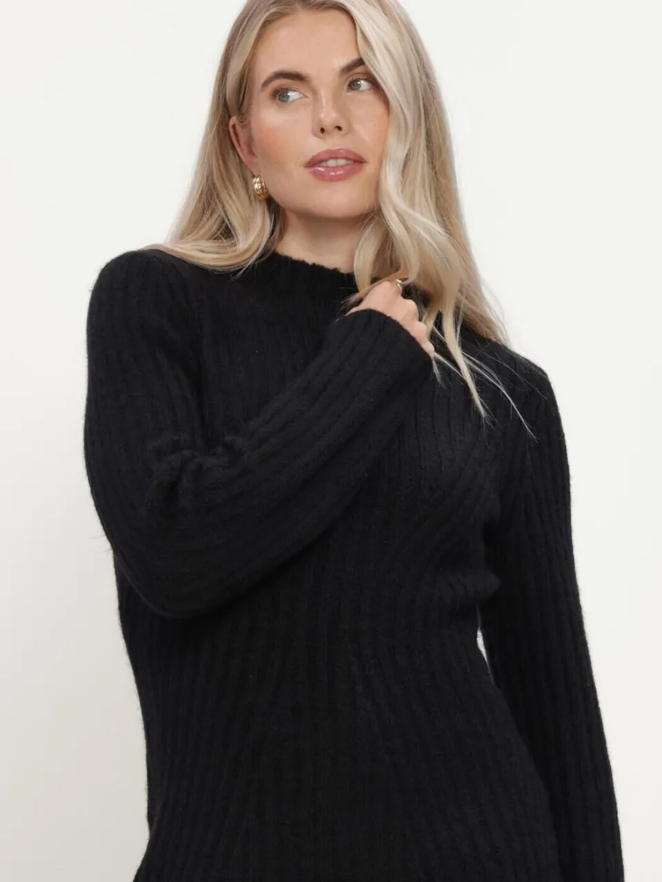 Y.A.S. YAS Dames Jurken Yasdolly Ls Knit Dress - Zwart, foto 4