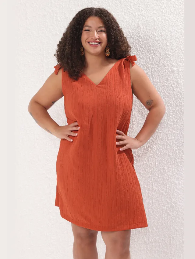 Trendyol Curve Dames Rood Effen Kort / Mini Mouwloos Strandkleding Recht Grote maten Jurk