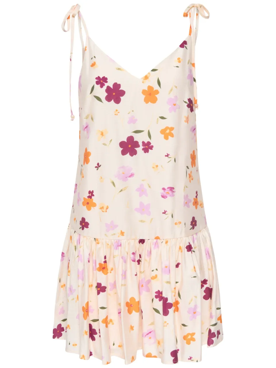 Only gebloemde mini zomerjurk - ecru, foto 2