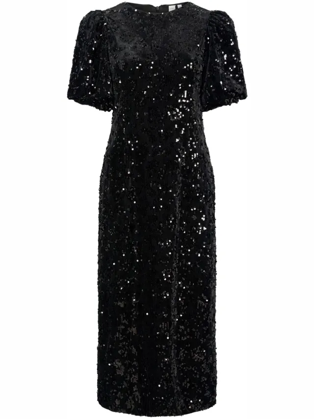 Yas maxi-jurk YASSOFIE 2/4 PAILLETTEN black1