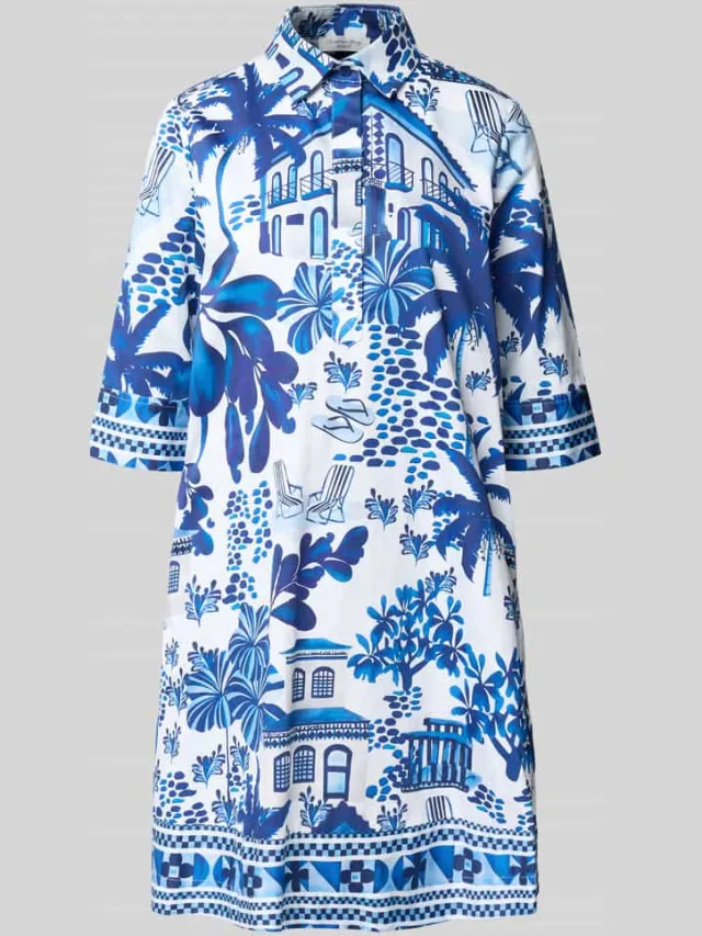 Christian Berg Woman relaxed fit klein in knielengte met all-over motiefprint donkerblauw, foto 2