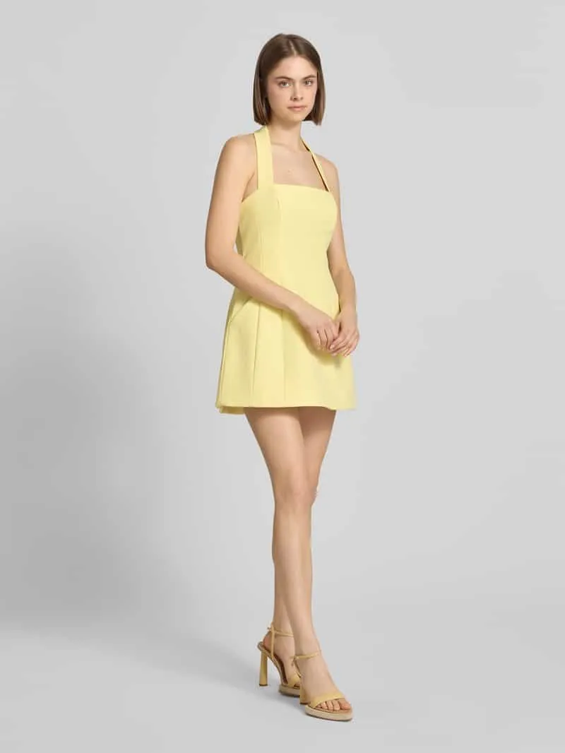 bardot Halter-cocktailjurk model 'NEVELLE HOURGLASS' lichtgeel, foto 4