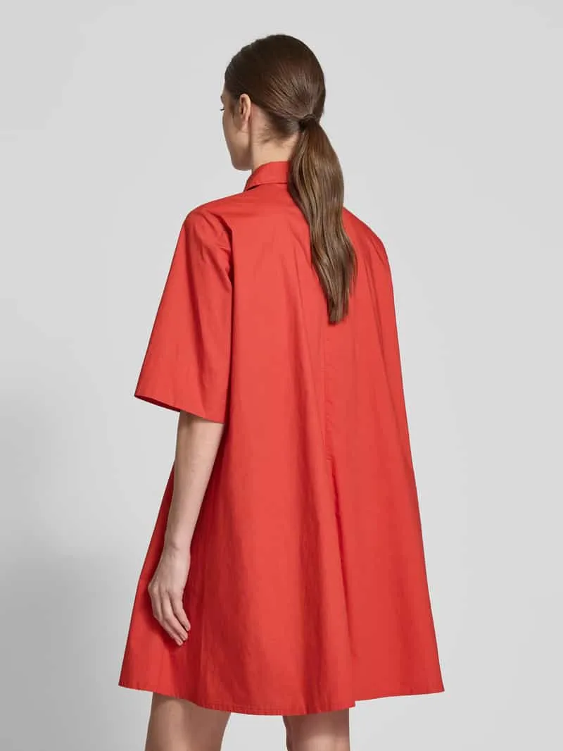 Jake*s Collection Overhemdjurk met knoopsluiting roestrood, foto 3