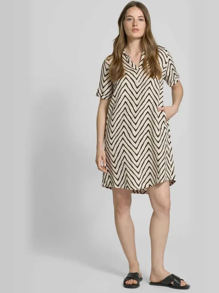 Tom Tailor Flatteuze mini-jurk met steekzakken opzij beige, foto 3