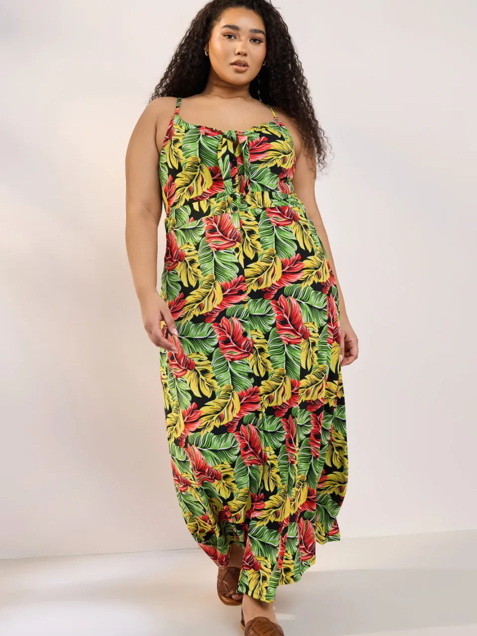 Yours Maxijurk Met Tropische Bladprint In Geel En Groen, Ss26, foto 2