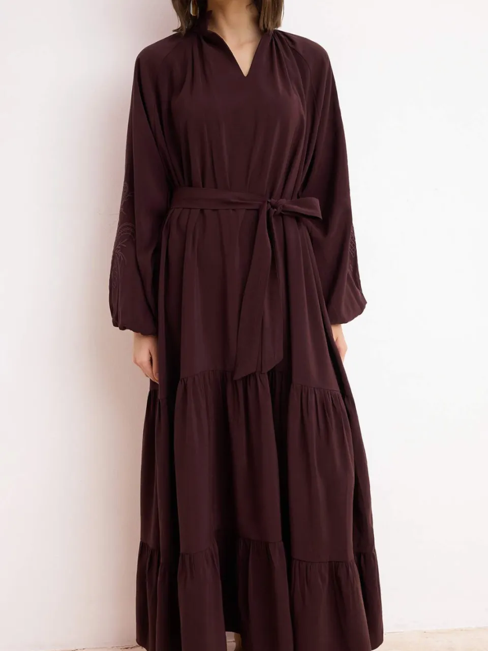Trendyol Modest Dames Paars Effen Maxi Lang Skater Modest Jurken, foto 2