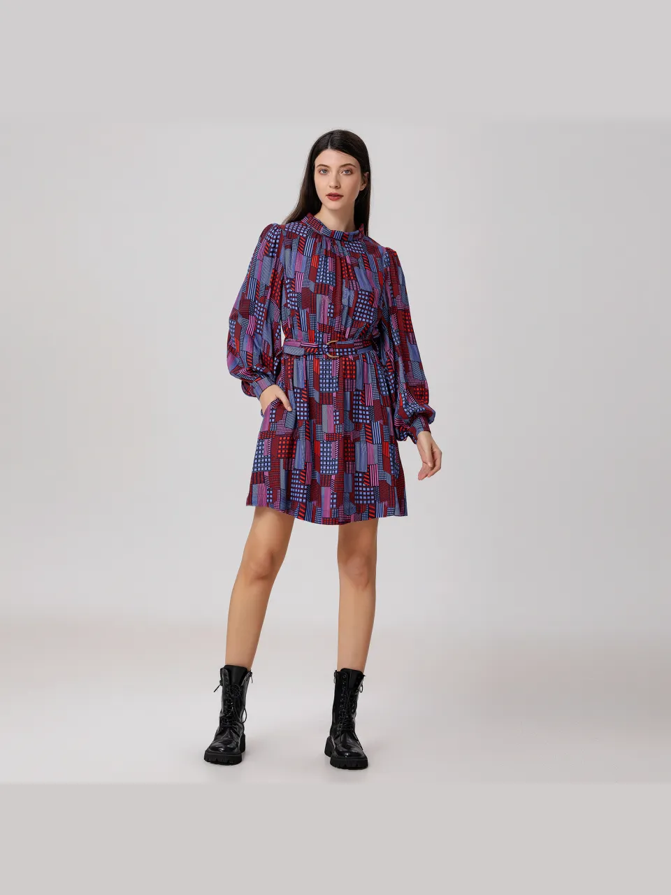 S&J Weekends Korte blouse-jurk met grafische print veelkleurig, foto 2