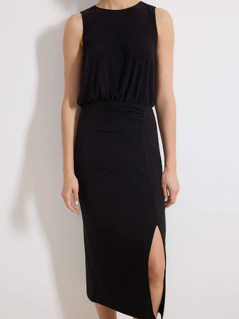 Turkishsouq Platte, mouwloze midi-jurk voor dames, geschikt voor overdag en 's avonds. Nauwsluitende bodycon-jurk. zwart, foto 2