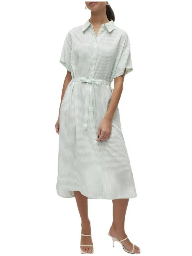 Vero Moda Midi-jurken Vero Moda Bumpy Groen