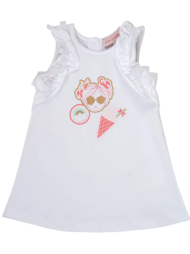 Lili Gaufrette Korte Jurk Lili Gaufrette NAVETTE Wit