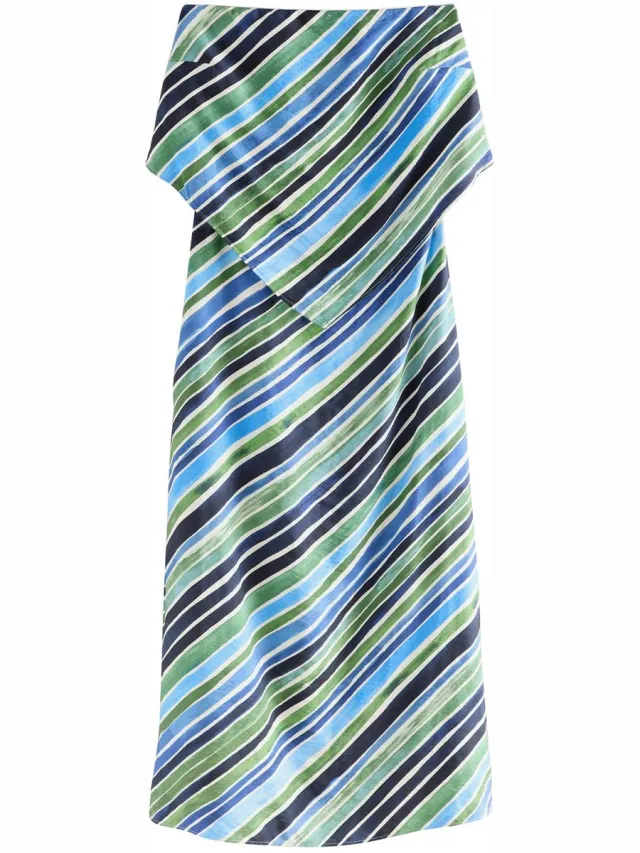 Next Dames - Midi-jurk met bandeau-sjaaldetail - Blauw