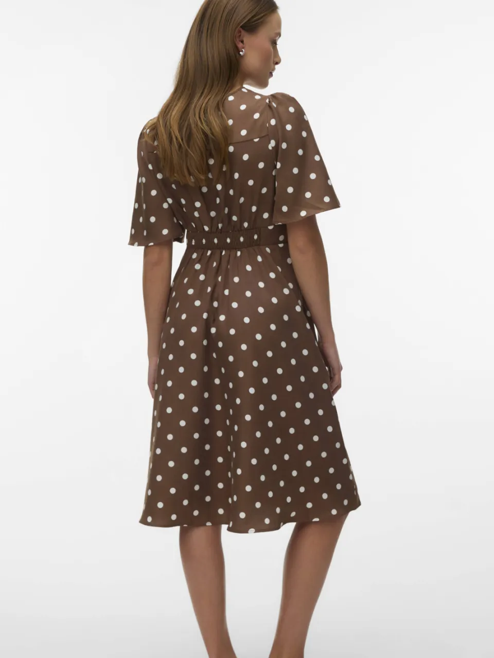 Vero Moda A-lijn jurk met stippen bruin, foto 3