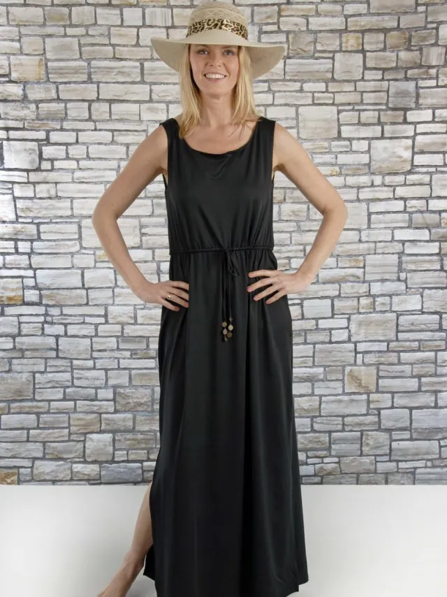 Donne del Sole Maxidress Tara - Zwart