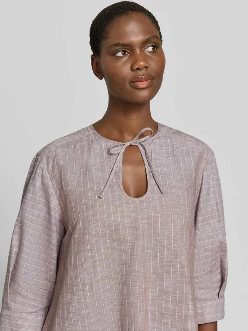 Max Mara Midi-jurk van mix van katoen en linnen met 3/4-mouw, foto 4