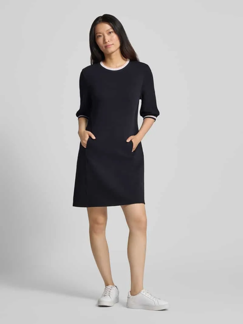 Marc Cain Regular fit jurk van katoenmix marineblauw, foto 3