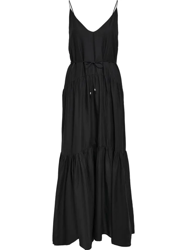 Only ONLVIVI SL MAXI DRESS NOOS WVN Dames Jurk Zwart
