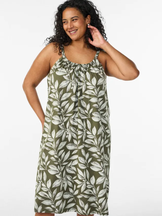 Zizzi bohemian zomerjurk Plus Size - groen