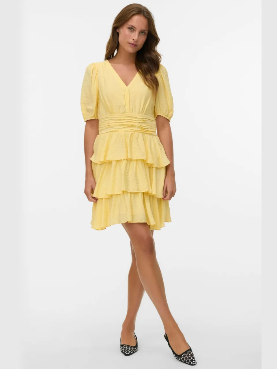 Vero Moda mini jurk - lichtgeel