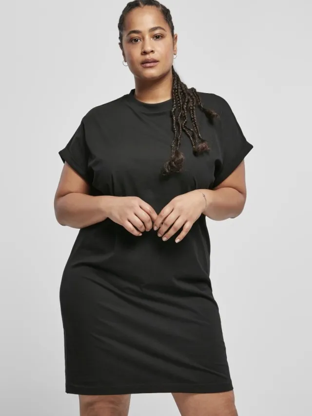 Urban Classics Organic Cotton Cut On Sleeve Tee Korte jurk - S - Zwart