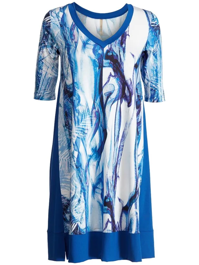 Conquista V Hals Jurk Blauw