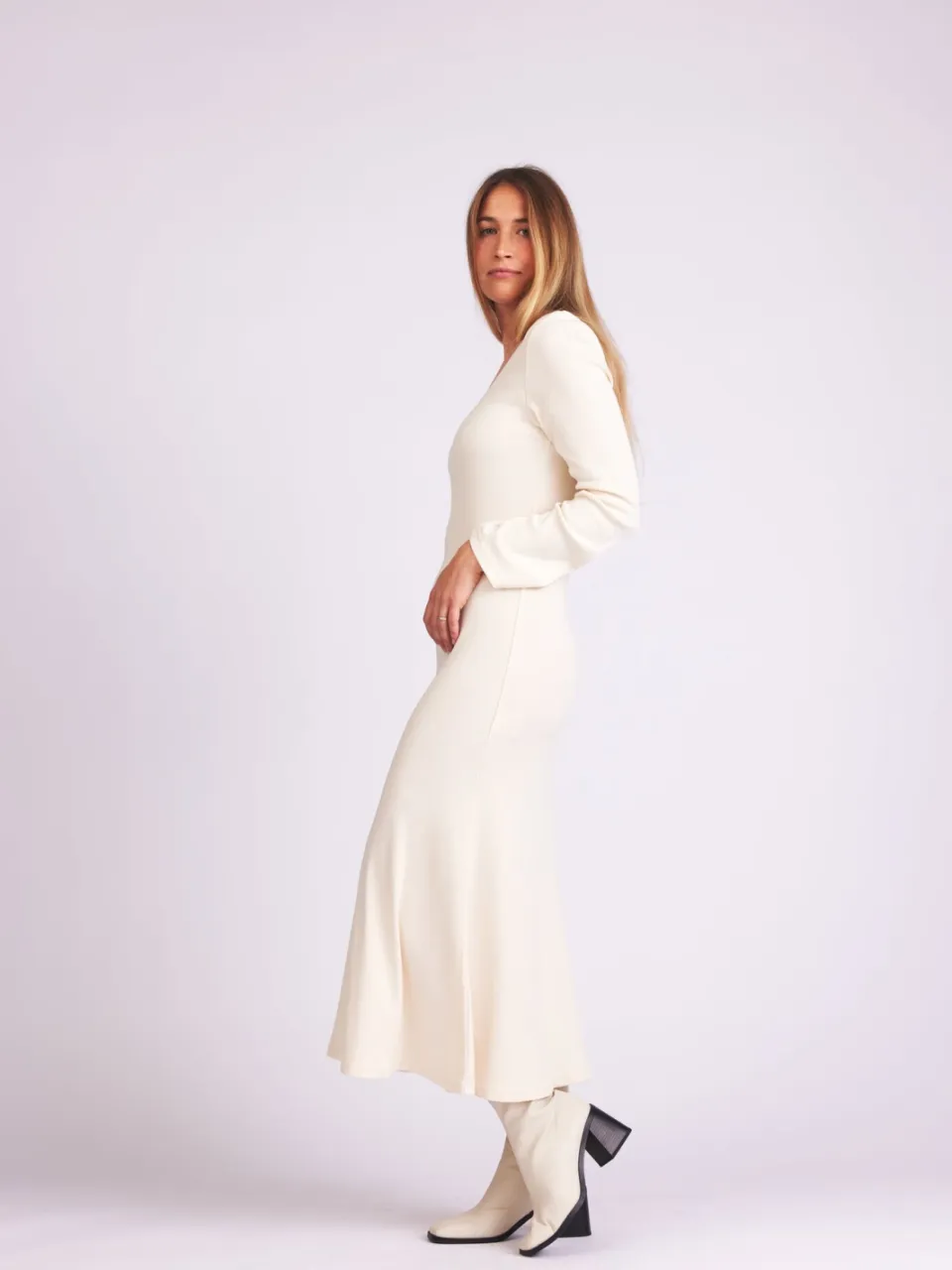 Baìge the Label dames vegan Maxi Jurk Birdie Off-White, foto 2