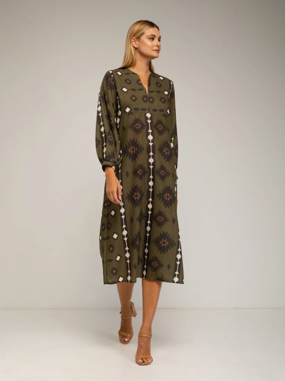 Tantra Midi-jurk met etnische print groen, foto 2