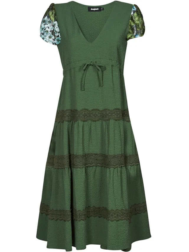 Desigual Lange Jurk Desigual VEST_GINGY Groen