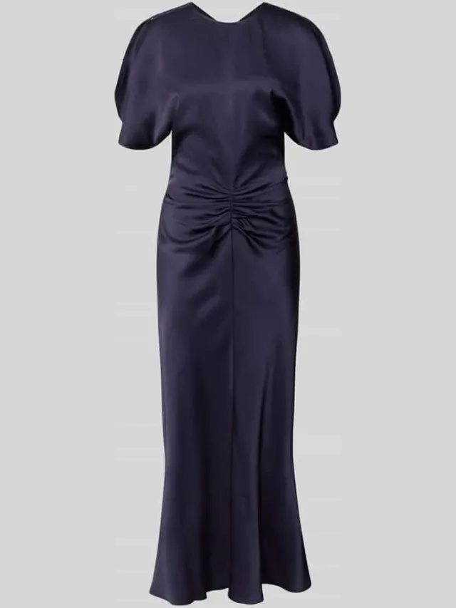 Victoria Beckham Midi-jurk met viscose Donkerblauw